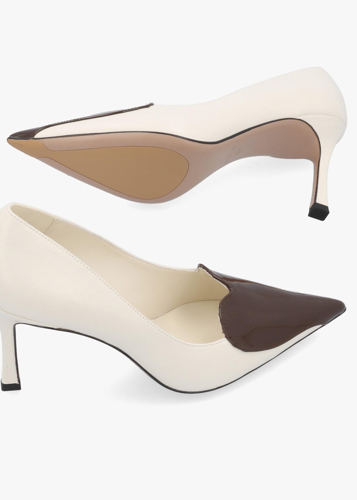Daniel Elove Off White Leather Heart Toe Cap Court Shoes
