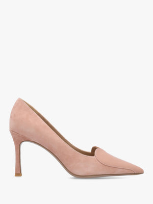 Daniel Elove Pink Suede Heart Toe Cap Court Shoes