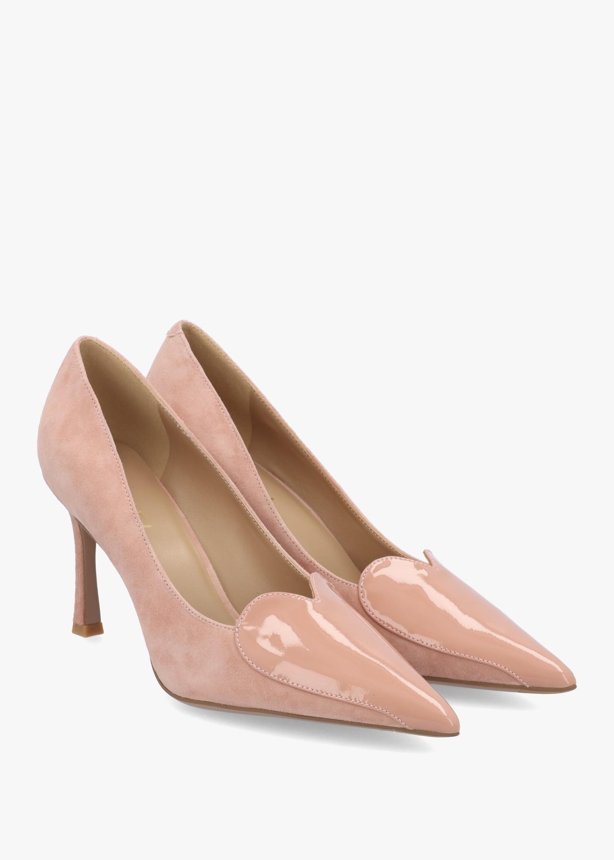 Daniel Elove Pink Suede Heart Toe Cap Court Shoes