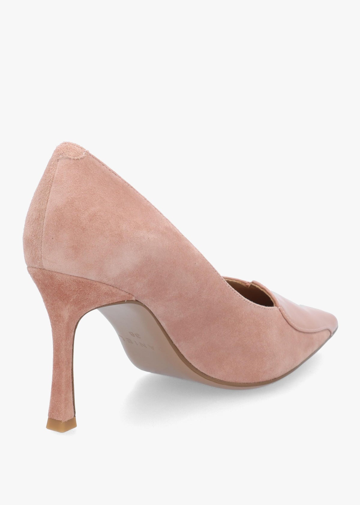 Daniel Elove Pink Suede Heart Toe Cap Court Shoes