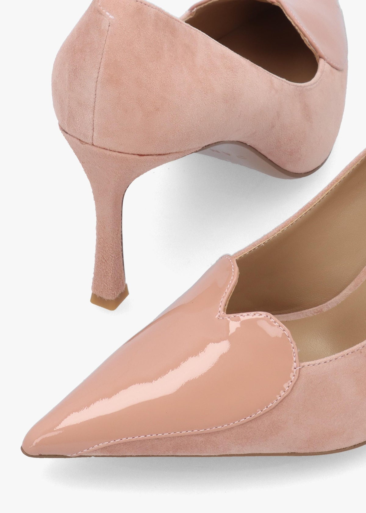 Daniel Elove Pink Suede Heart Toe Cap Court Shoes