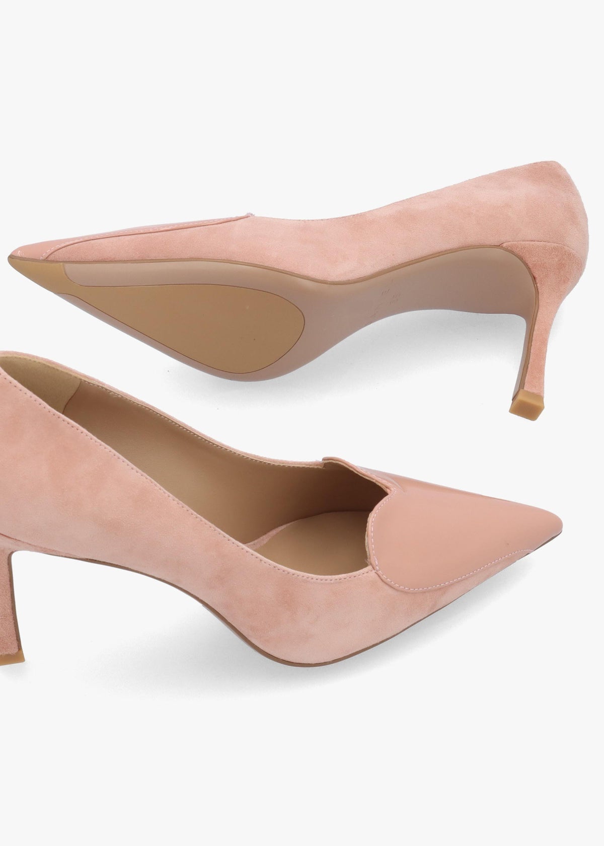 Daniel Elove Pink Suede Heart Toe Cap Court Shoes