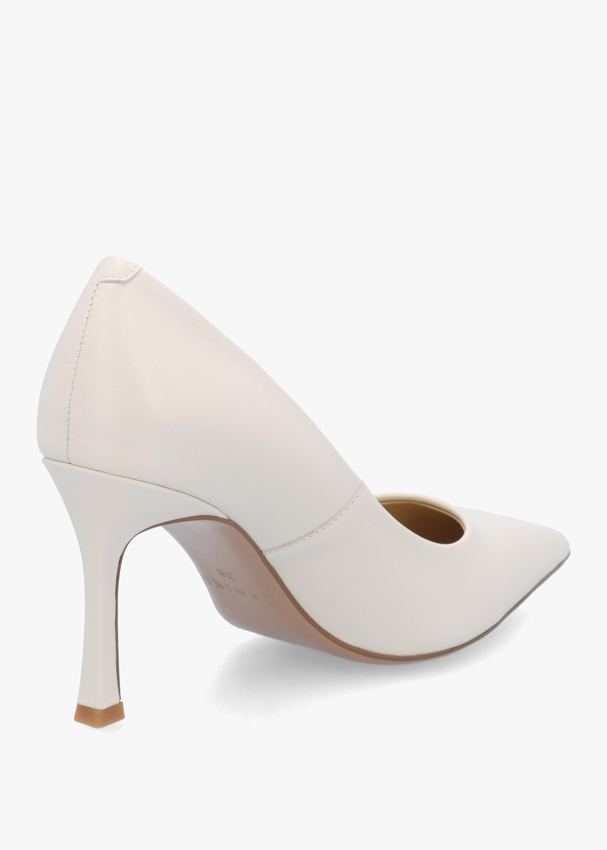 Enjoy Cream Leather High Heel Court Shoes