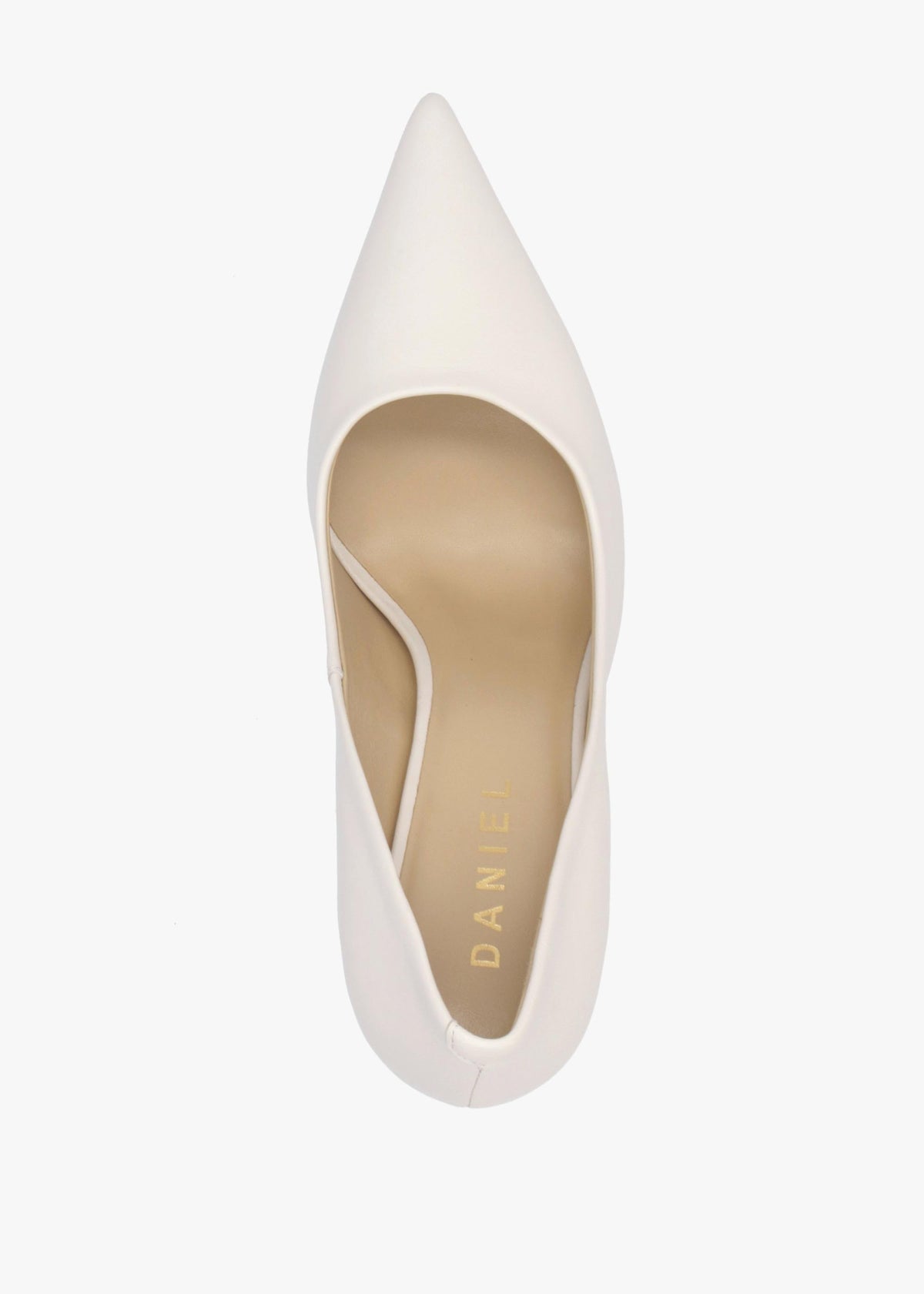 Enjoy Cream Leather High Heel Court Shoes