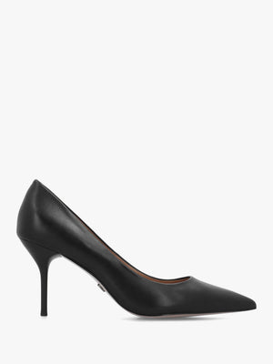 Daniel Etch Black Leather Heeled Court Shoes