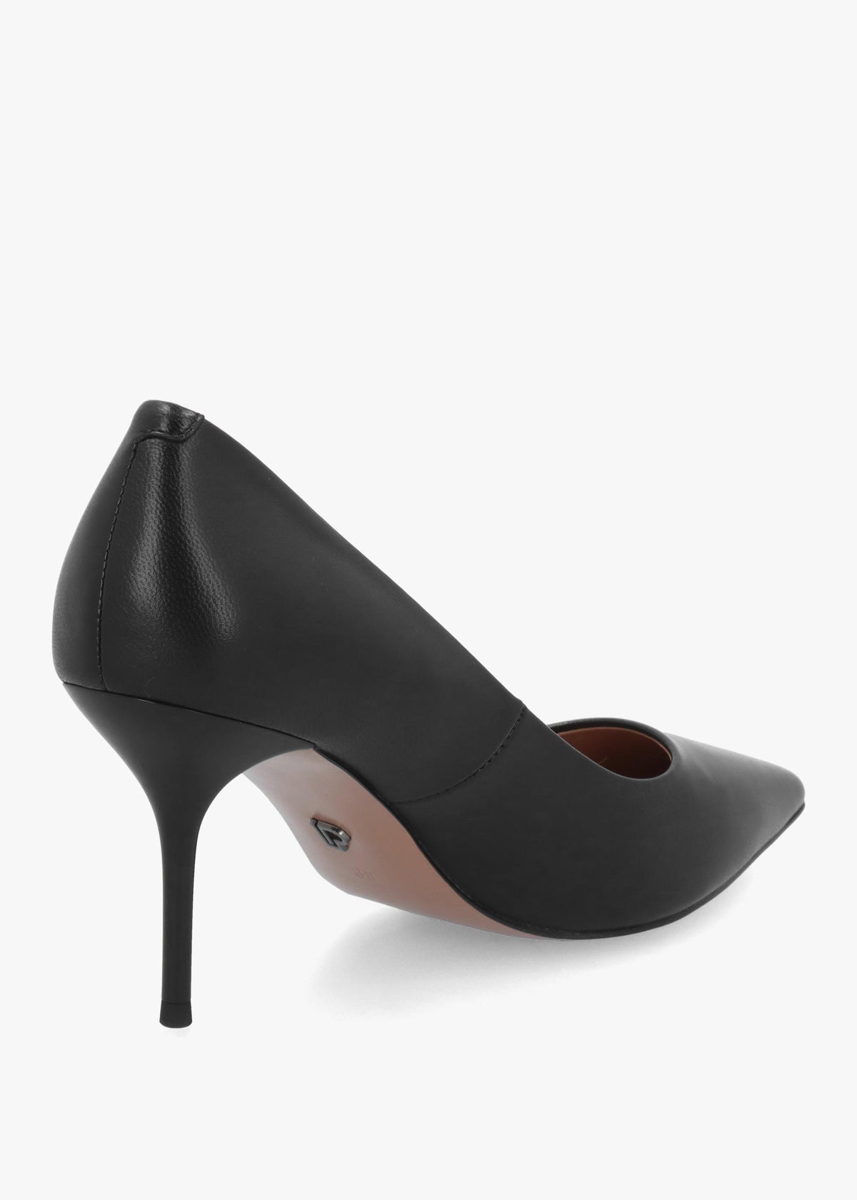 Daniel Etch Black Leather Heeled Court Shoes