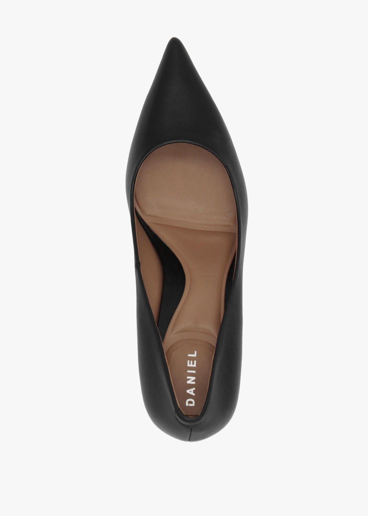 Daniel Etch Black Leather Heeled Court Shoes