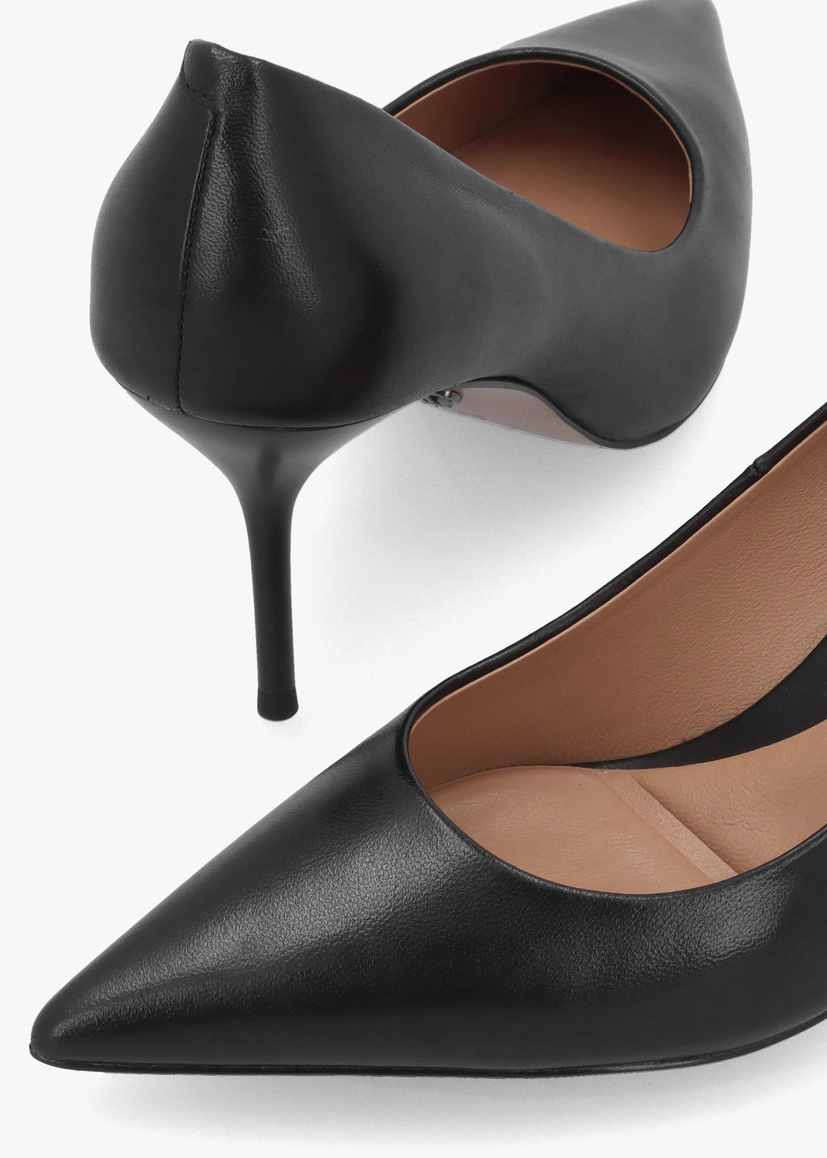Daniel Etch Black Leather Heeled Court Shoes