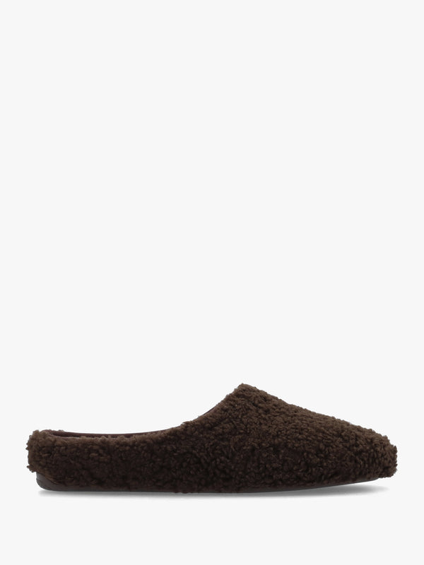 Heddy Brown Teddy Fleece Mule Slippers