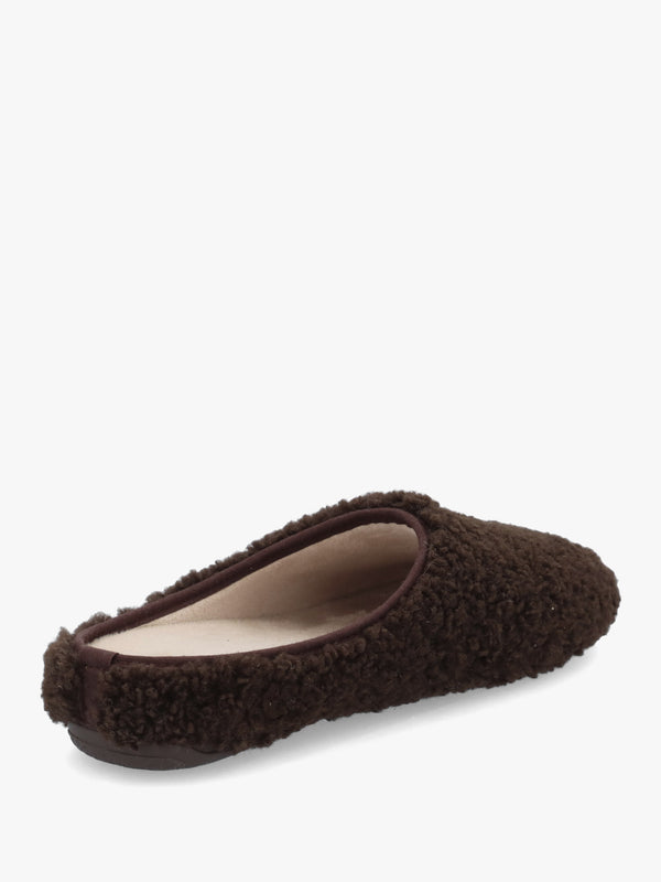 Heddy Brown Teddy Fleece Mule Slippers