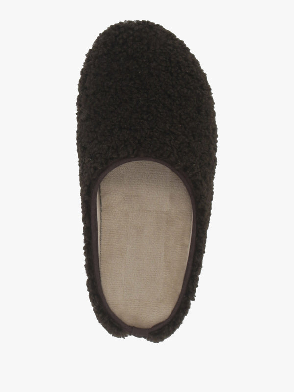 Heddy Brown Teddy Fleece Mule Slippers