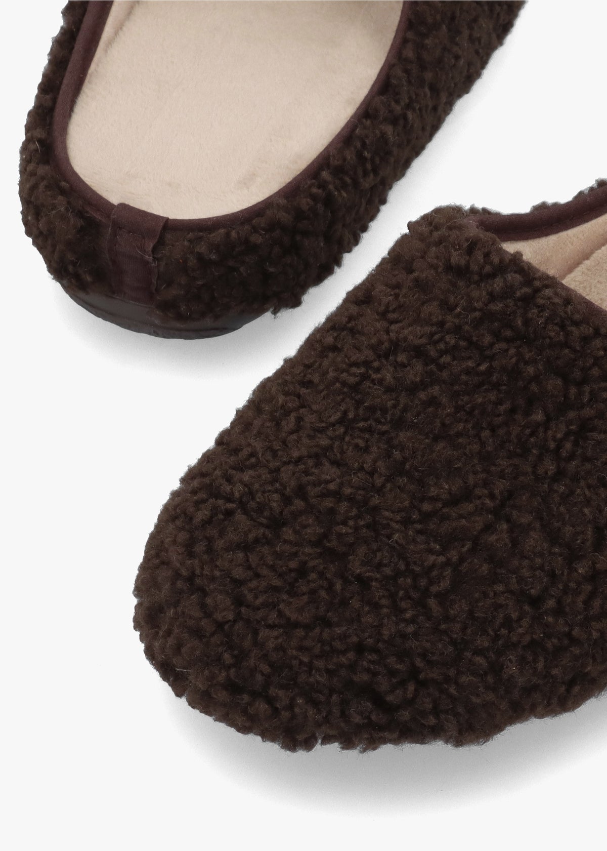 Heddy Brown Teddy Fleece Mule Slippers