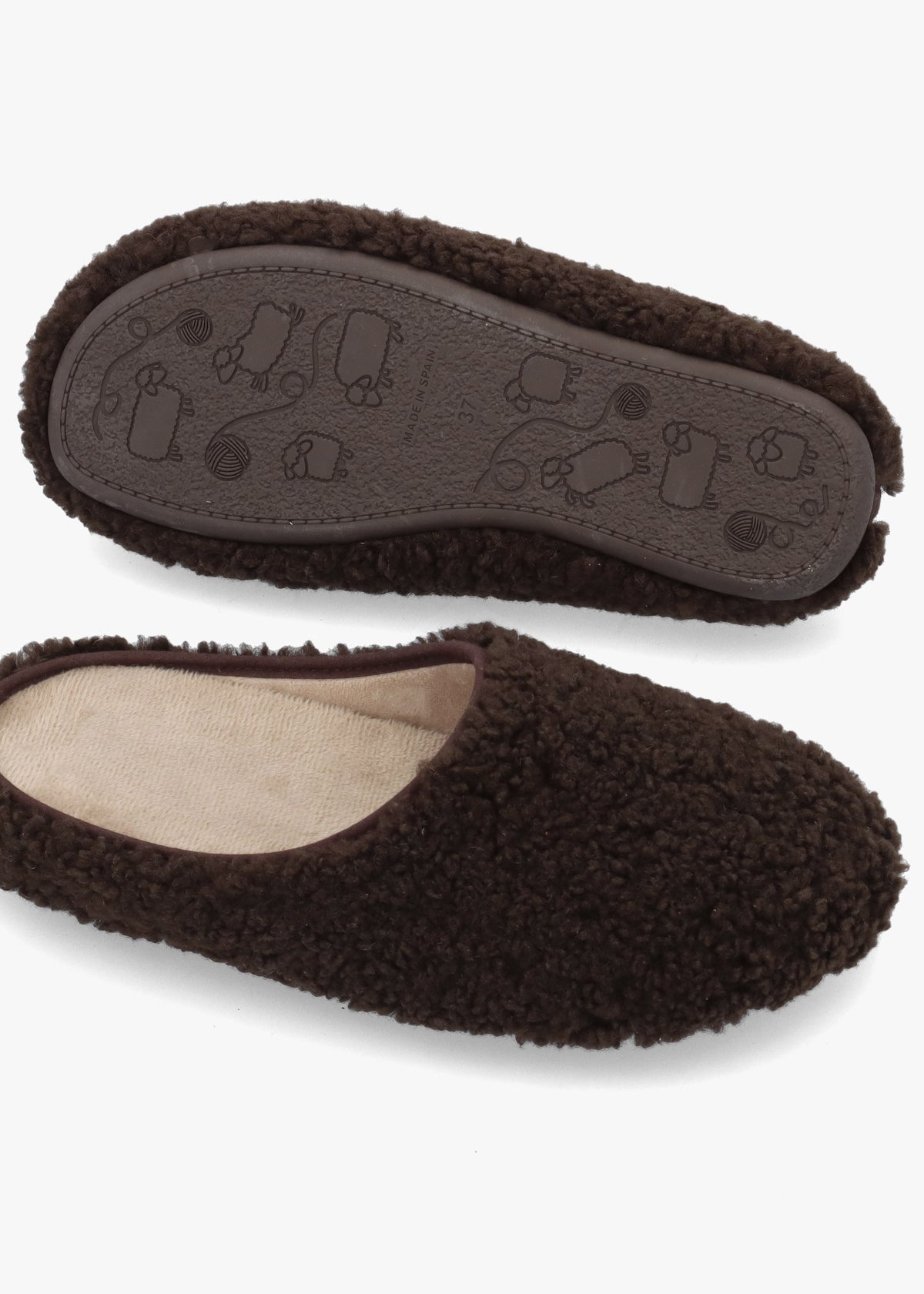 Heddy Brown Teddy Fleece Mule Slippers