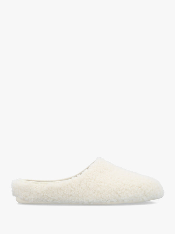 Heddy Cream Teddy Fleece Mule Slippers