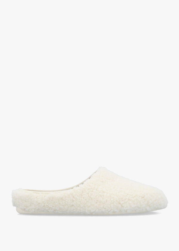 Heddy Cream Teddy Fleece Mule Slippers