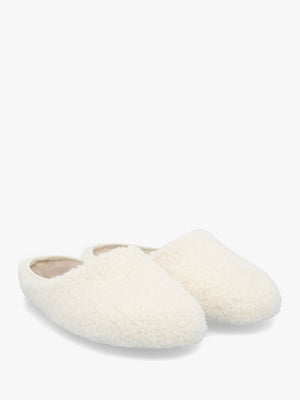 Heddy Cream Teddy Fleece Mule Slippers