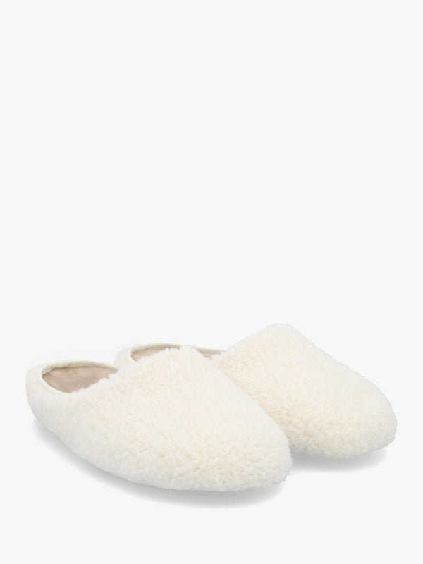 Heddy Cream Teddy Fleece Mule Slippers