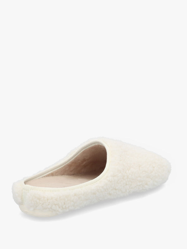 Heddy Cream Teddy Fleece Mule Slippers