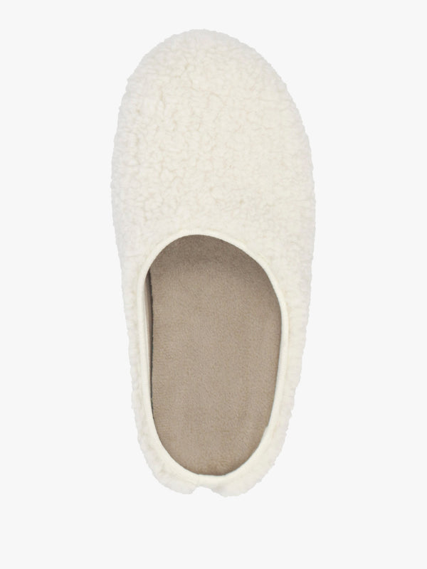 Heddy Cream Teddy Fleece Mule Slippers