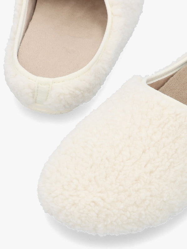 Heddy Cream Teddy Fleece Mule Slippers