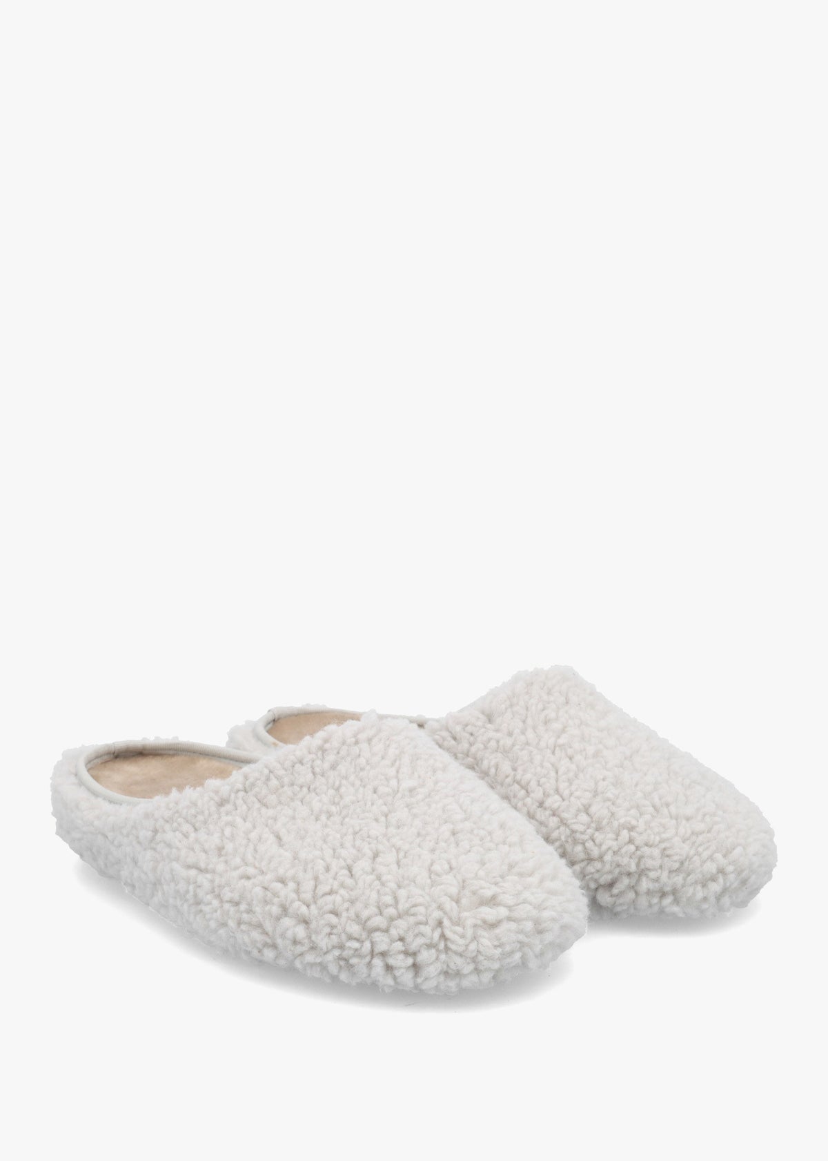 Heddy Grey Teddy Fleece Mule Slippers