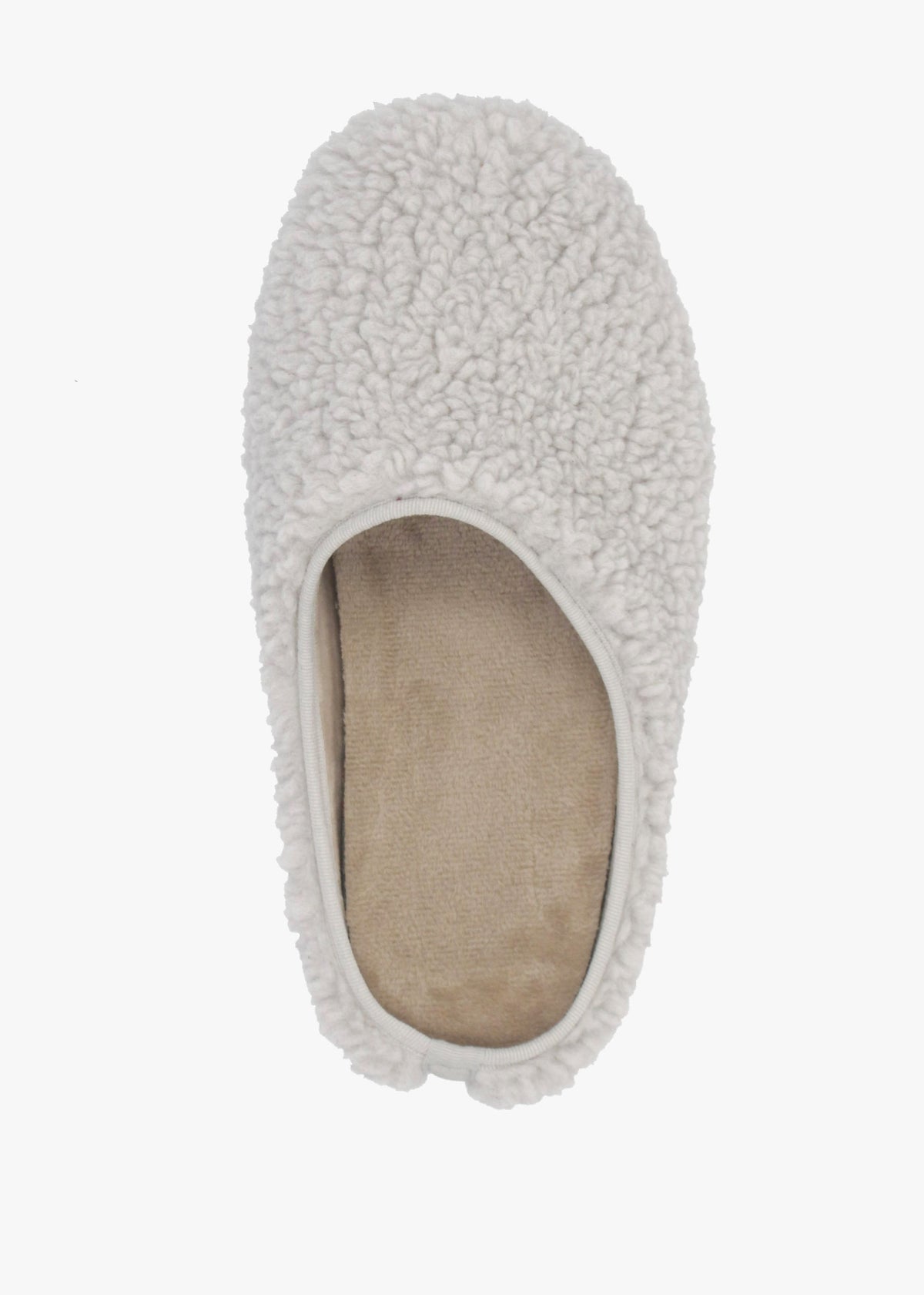 Heddy Grey Teddy Fleece Mule Slippers