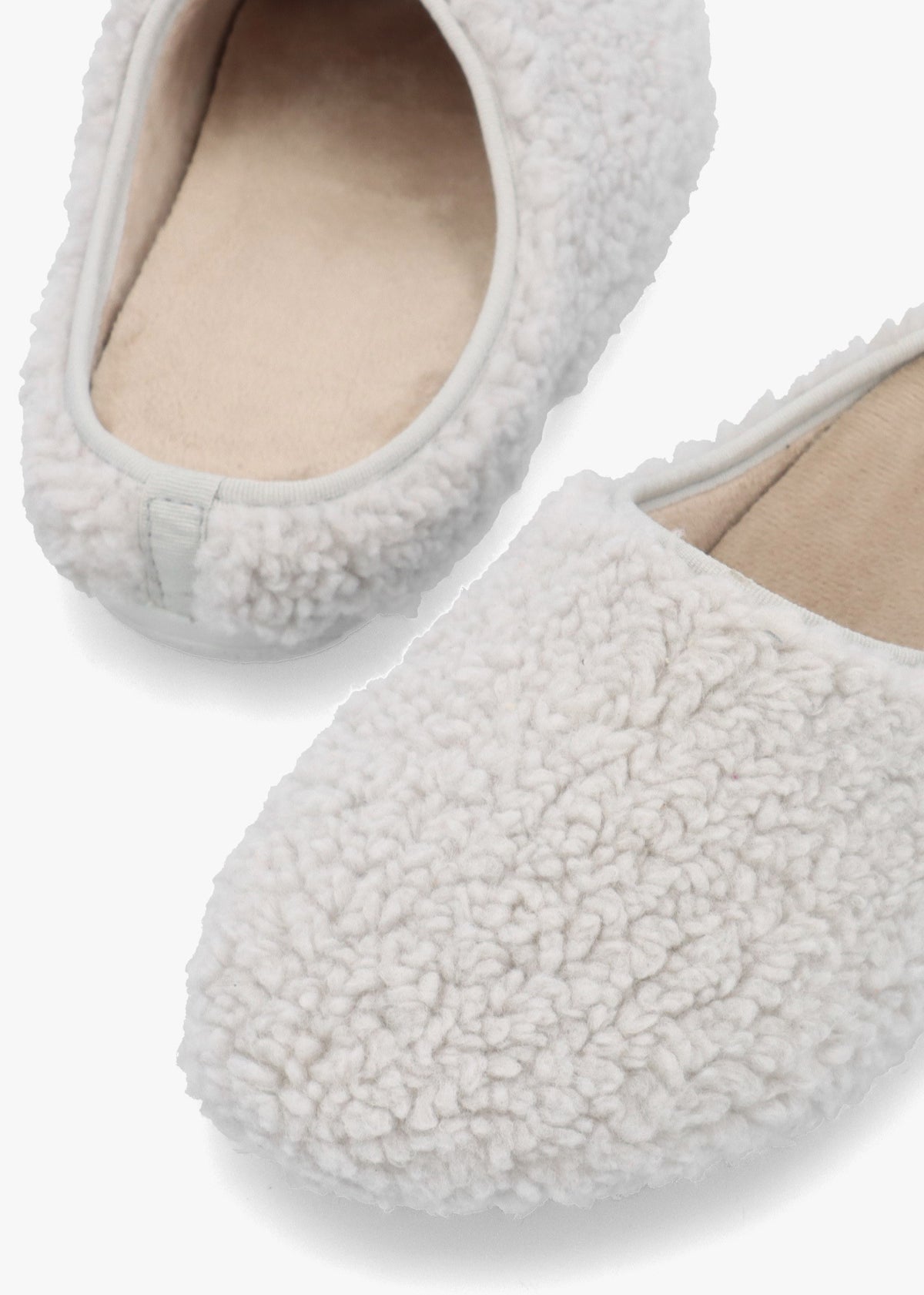 Heddy Grey Teddy Fleece Mule Slippers