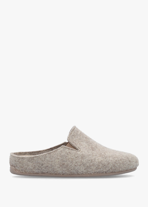 Helter Brown Wool Mule Slippers