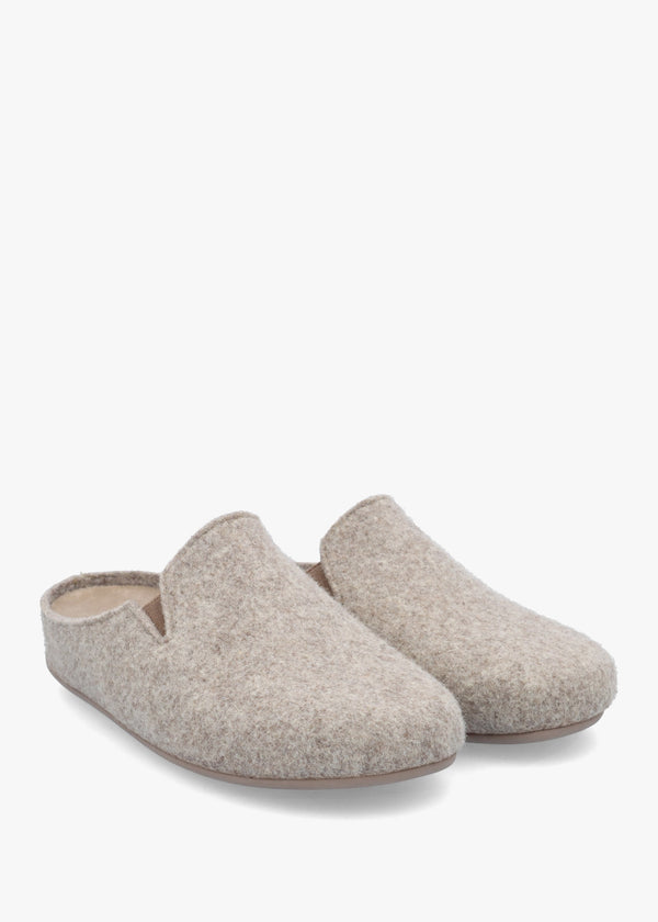 Helter Brown Wool Mule Slippers