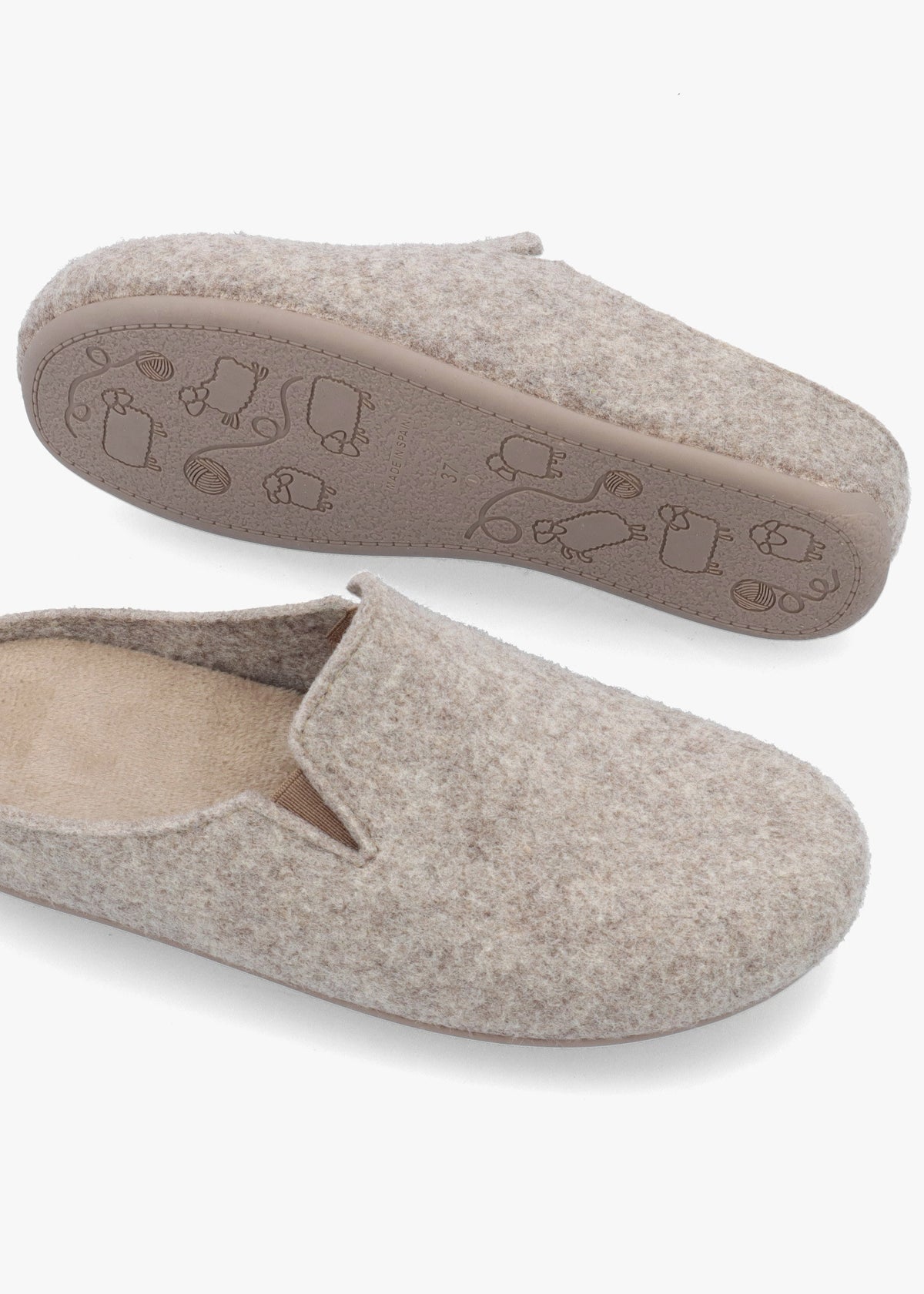 Helter Brown Wool Mule Slippers