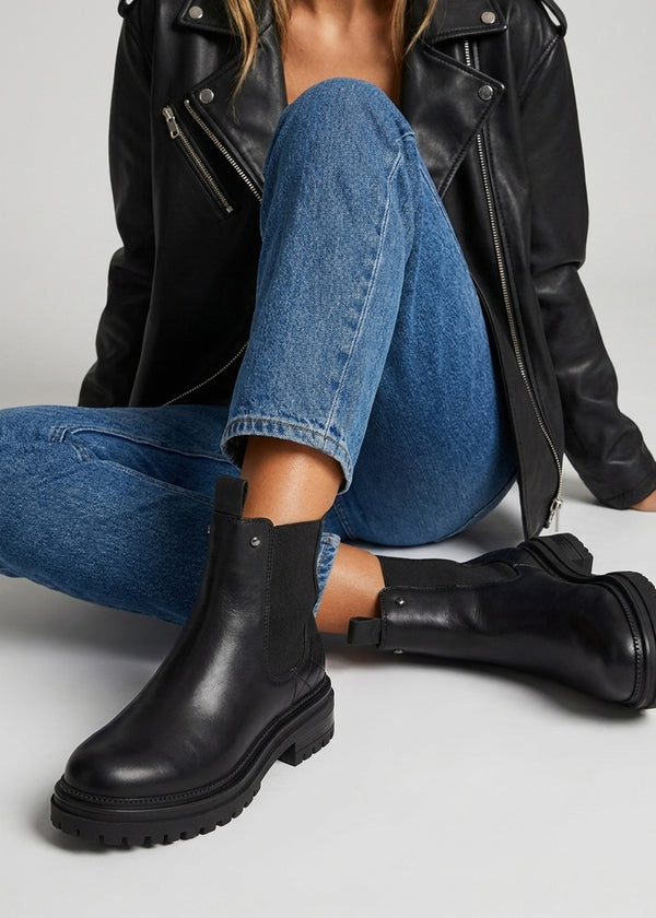Daniel Impie Black Leather Chelsea Boots