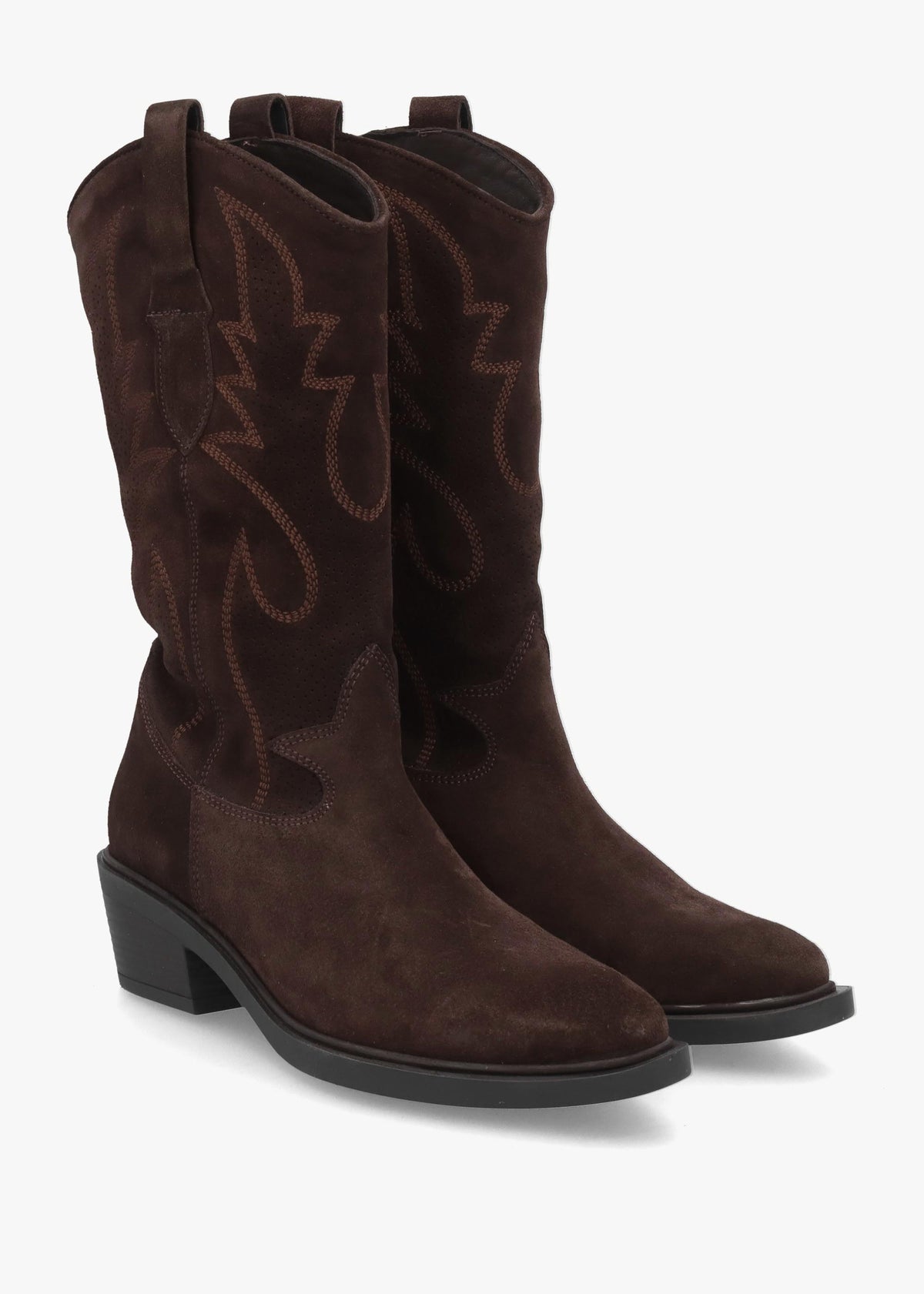 Daniel Irana Brown Suede Western Calf Boots
