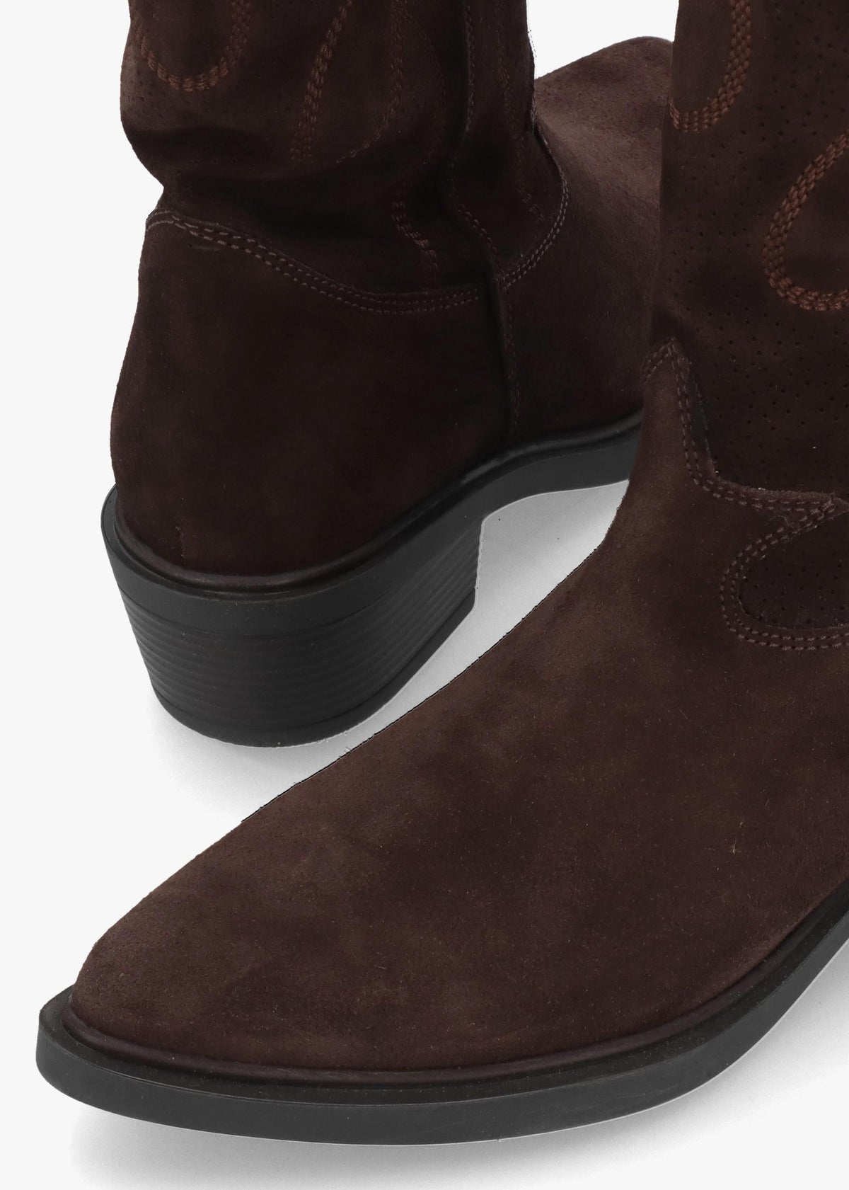 Daniel Irana Brown Suede Western Calf Boots