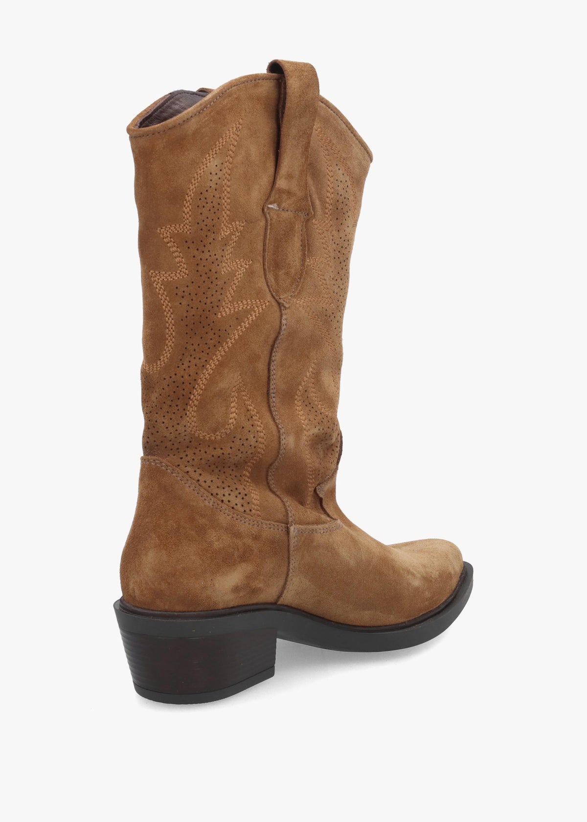 Daniel Irana Tan Suede Western Calf Boots