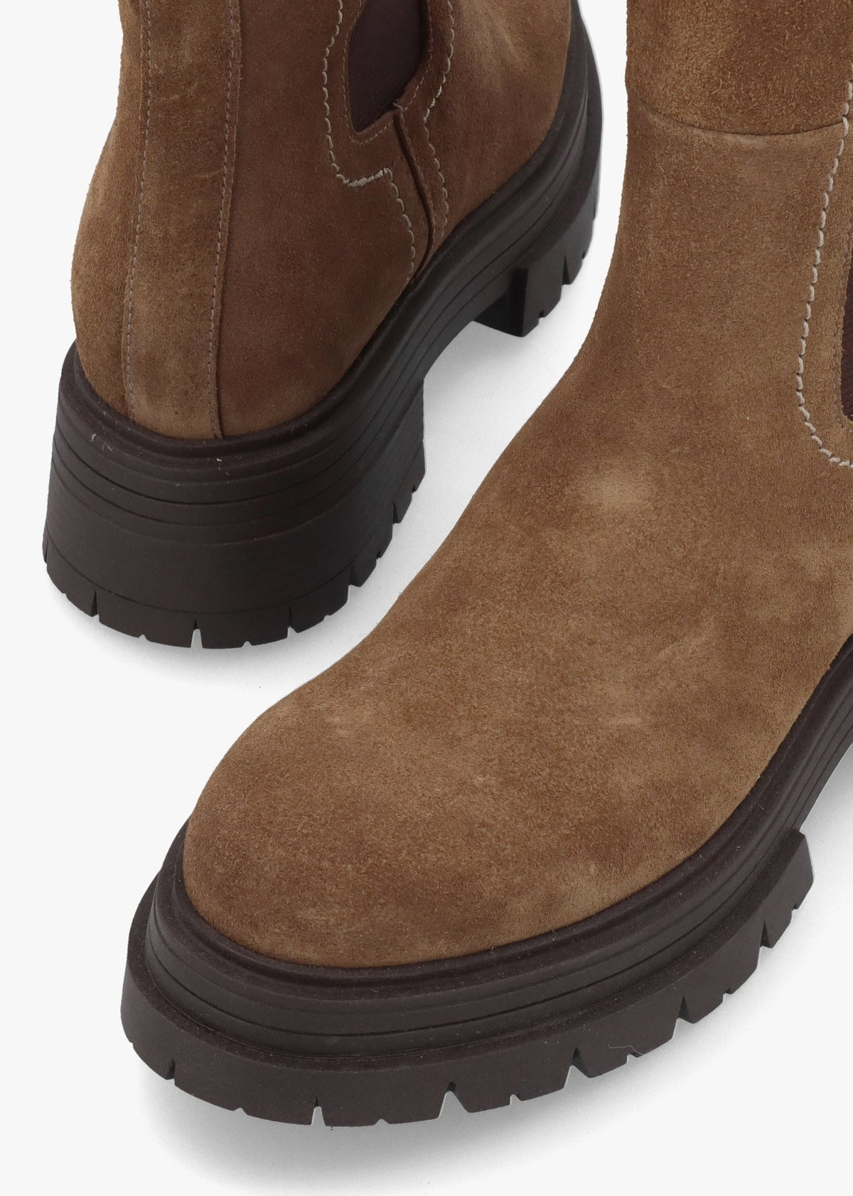 Daniel Issa Tan Suede Knee High Chelsea Boots