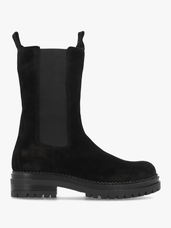 Daniel Izzie Black Suede Elongated Chelsea Boots