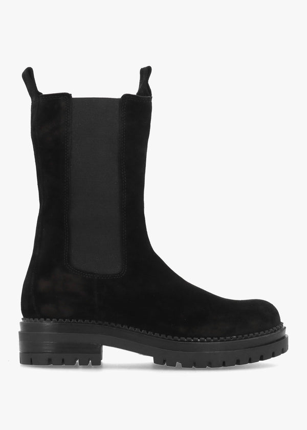 Daniel Izzie Black Suede Elongated Chelsea Boots