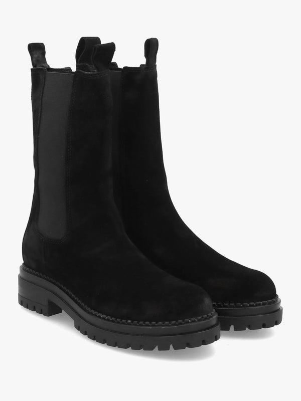 Daniel Izzie Black Suede Elongated Chelsea Boots