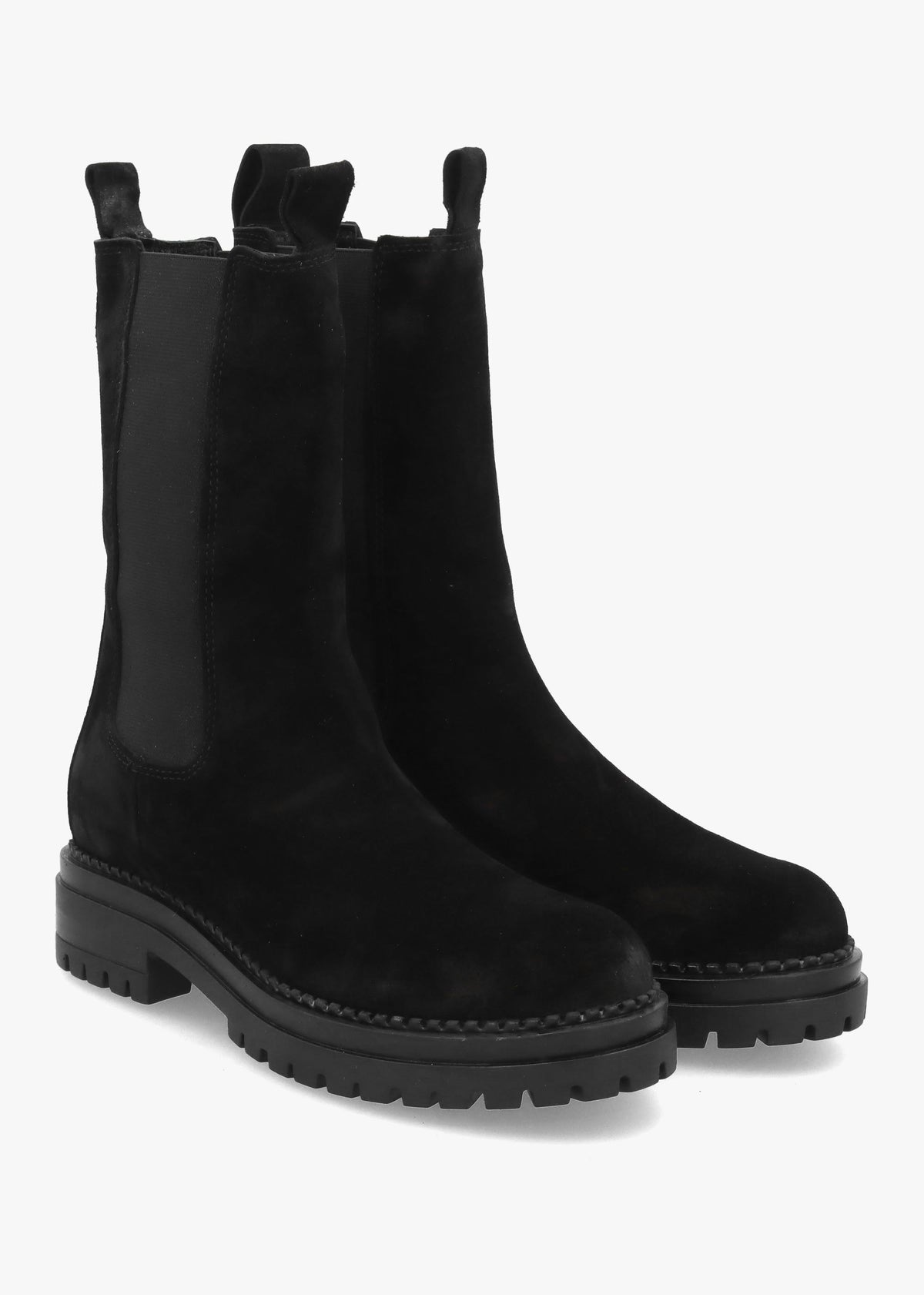 Daniel Izzie Black Suede Elongated Chelsea Boots