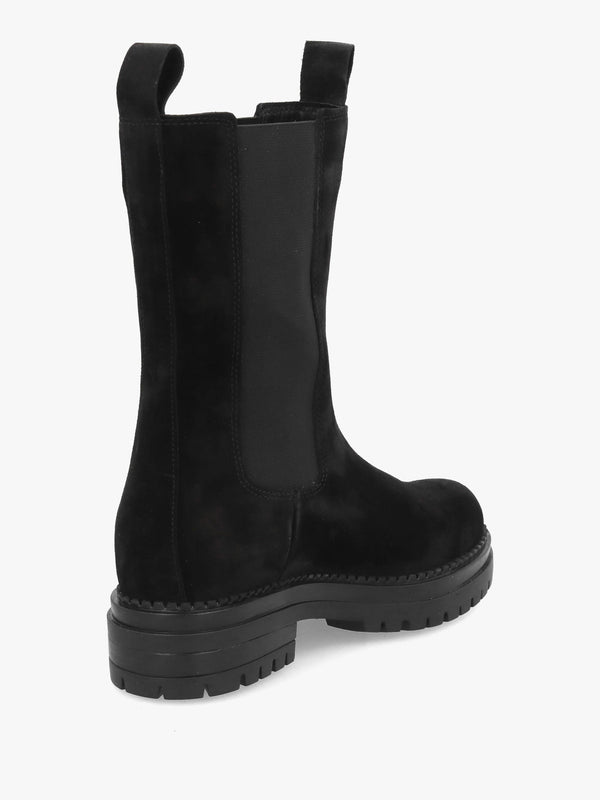 Daniel Izzie Black Suede Elongated Chelsea Boots
