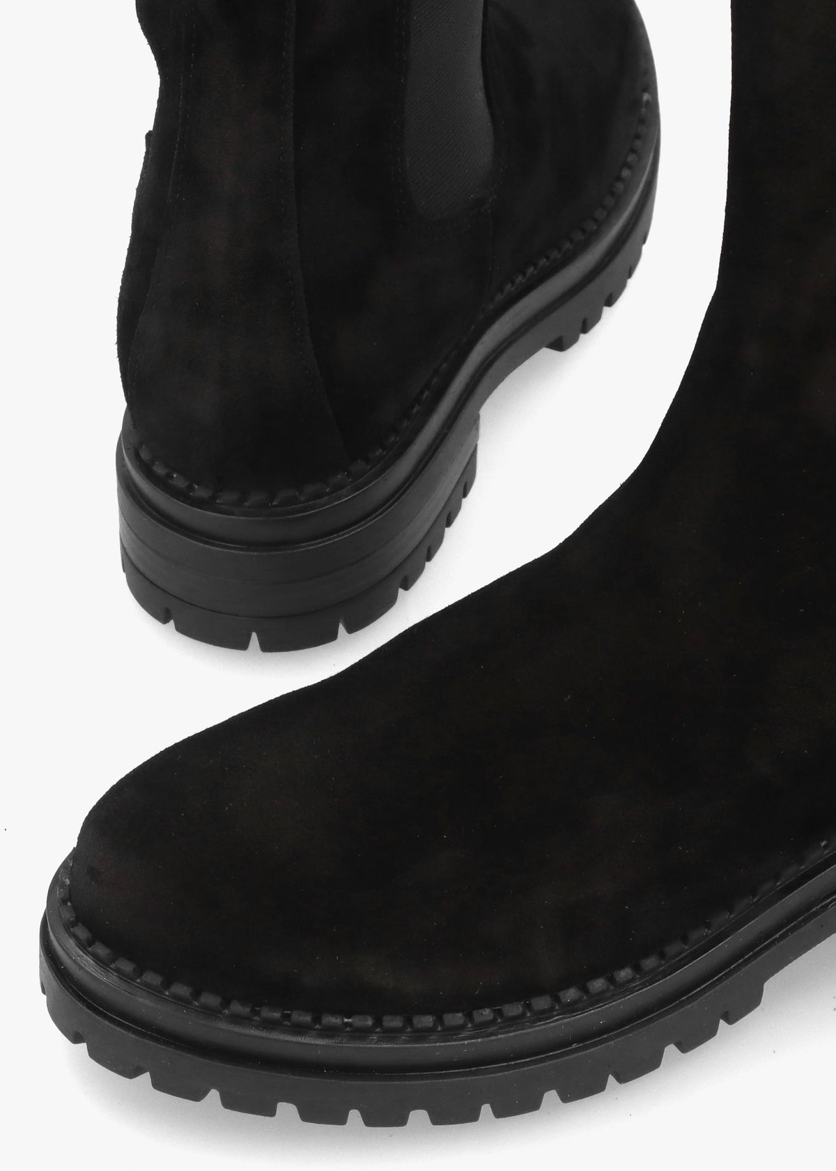 Daniel Izzie Black Suede Elongated Chelsea Boots