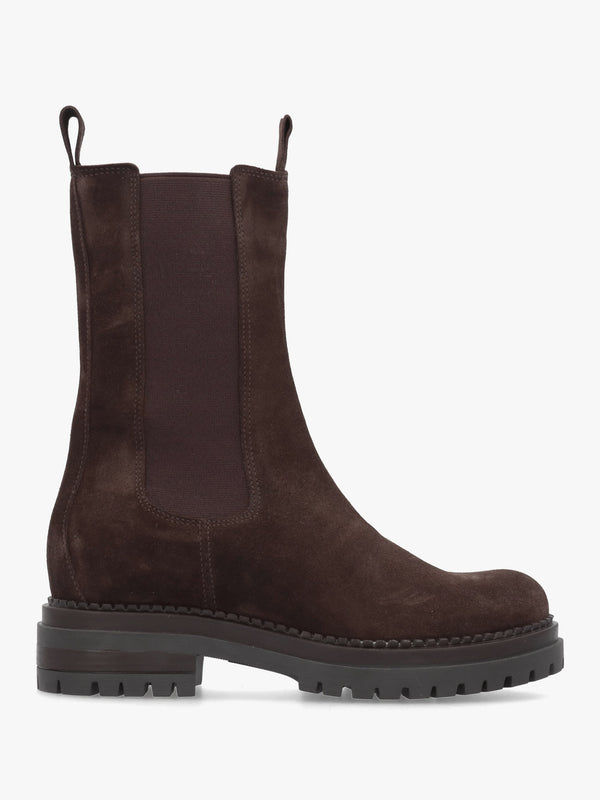 Daniel Izzie Brown Suede Elongated Chelsea Boots