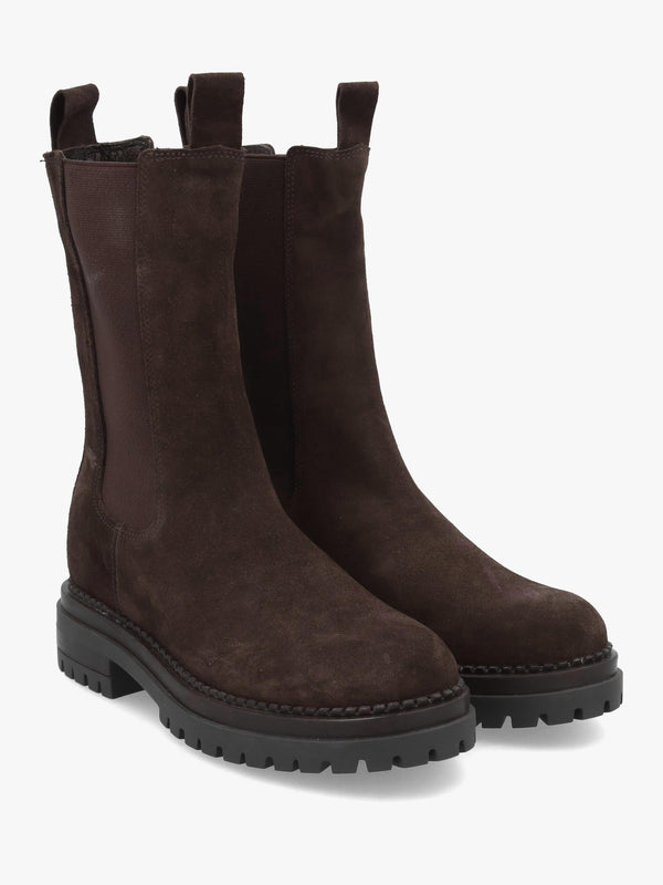 Daniel Izzie Brown Suede Elongated Chelsea Boots
