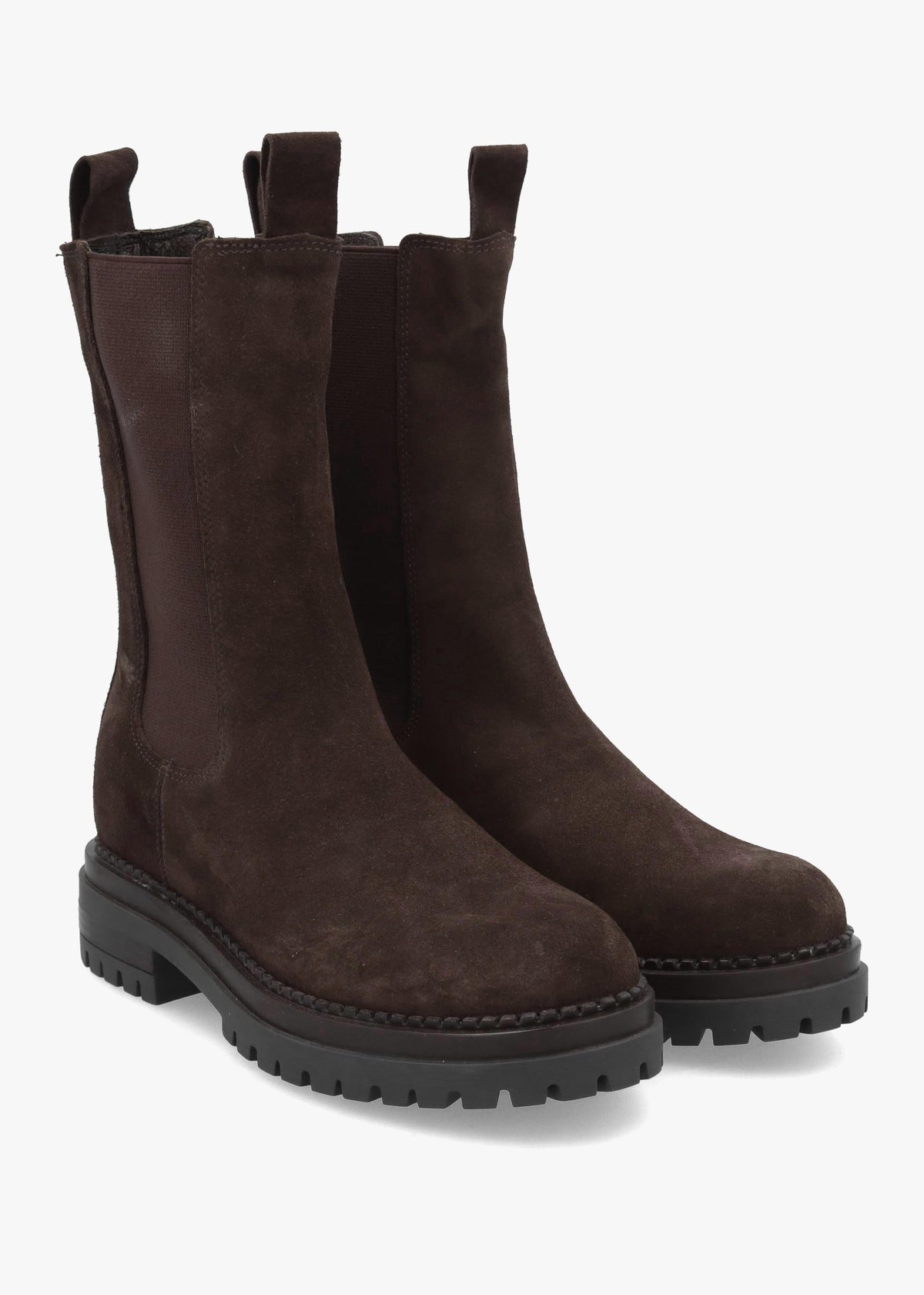 Daniel Izzie Brown Suede Elongated Chelsea Boots
