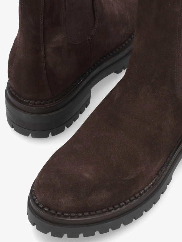 Daniel Izzie Brown Suede Elongated Chelsea Boots