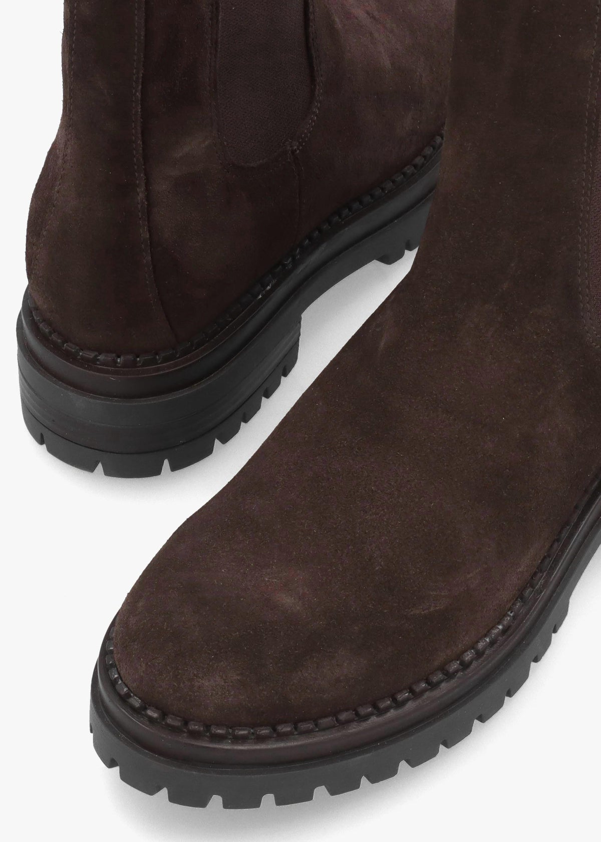 Daniel Izzie Brown Suede Elongated Chelsea Boots