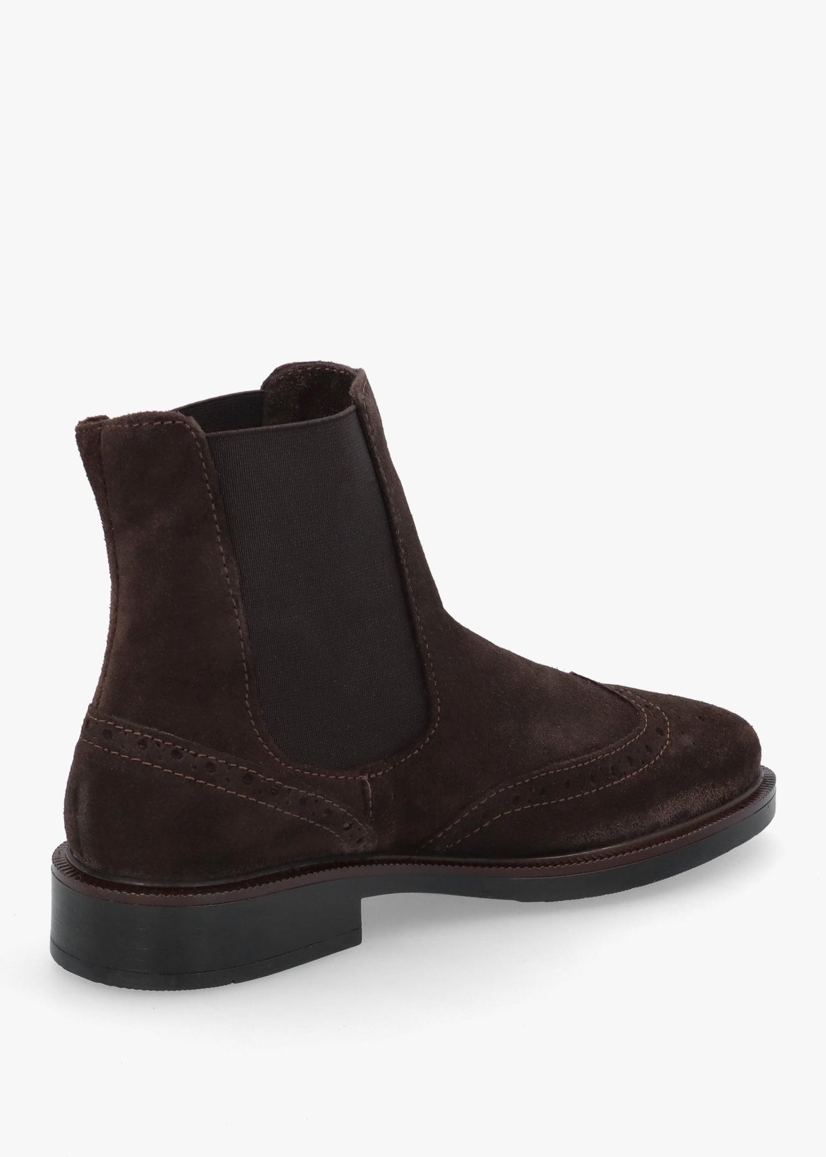 Daniel Logue Dark Brown Suede Brogue Chelsea Boots