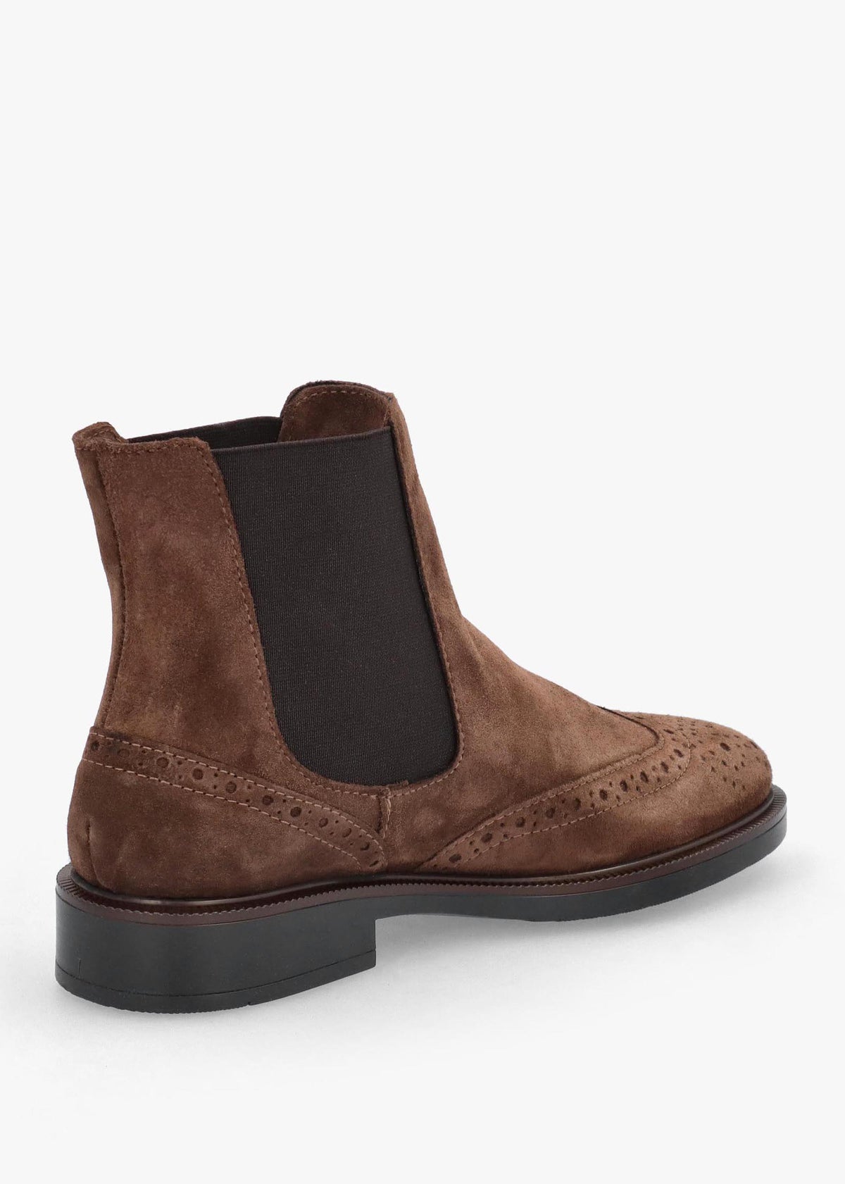 Daniel Logue Brown Suede Brogue Chelsea Boots