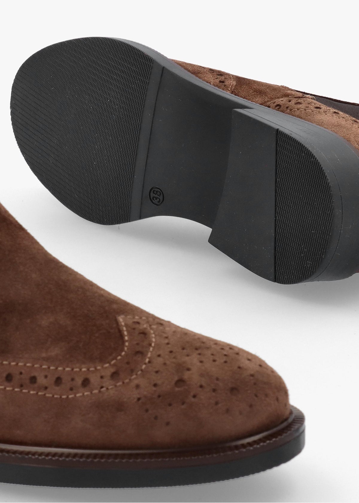 Logue Brown Suede Brogue Chelsea Boots