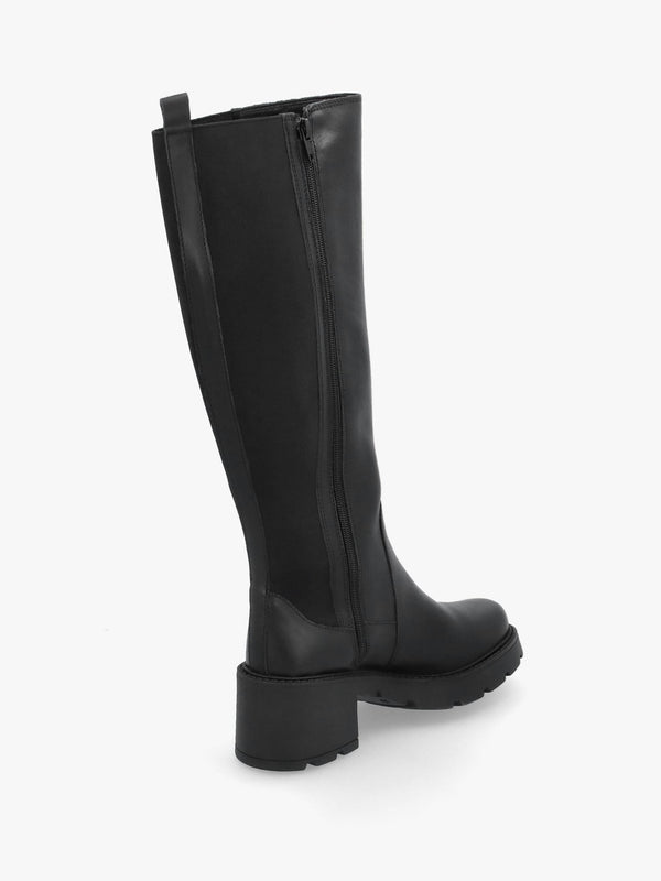 Daniel Luxor Black Leather Block Heel Knee Boots